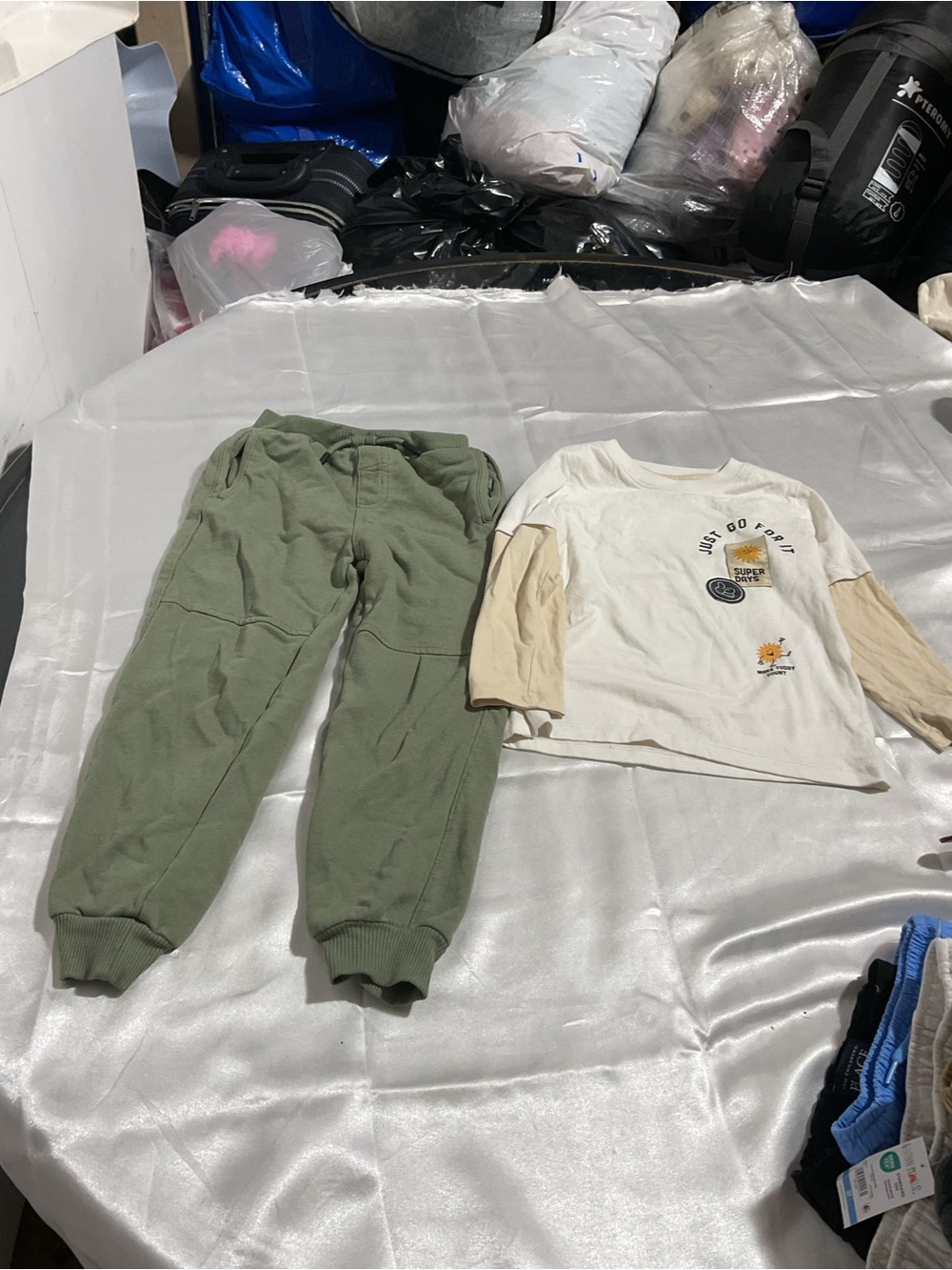 Kids Olive Green Jogger Pants - Comfortable Casual Bottoms